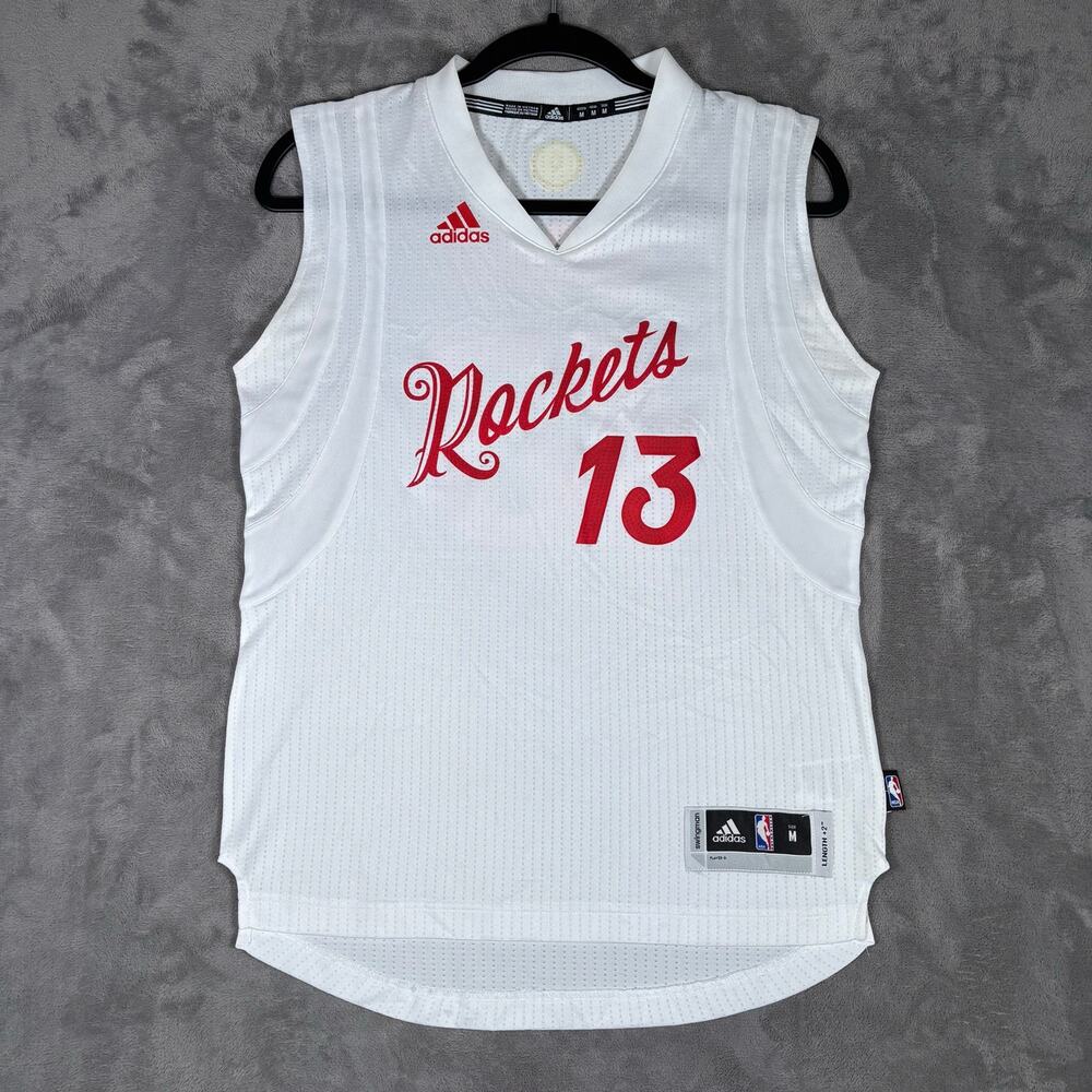 Rare Adidas Youth M Houston Rockets Harden 2016 Christmas Day Jersey White